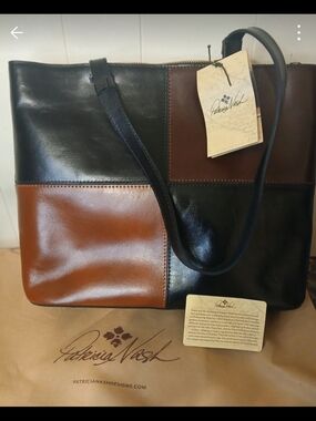 Patricia Nash Patchwork Leather Tote - Black & Brown